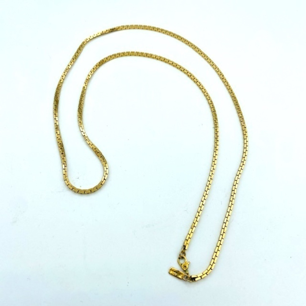 MONET Vintage Gold Tone Rectangle Link Necklace